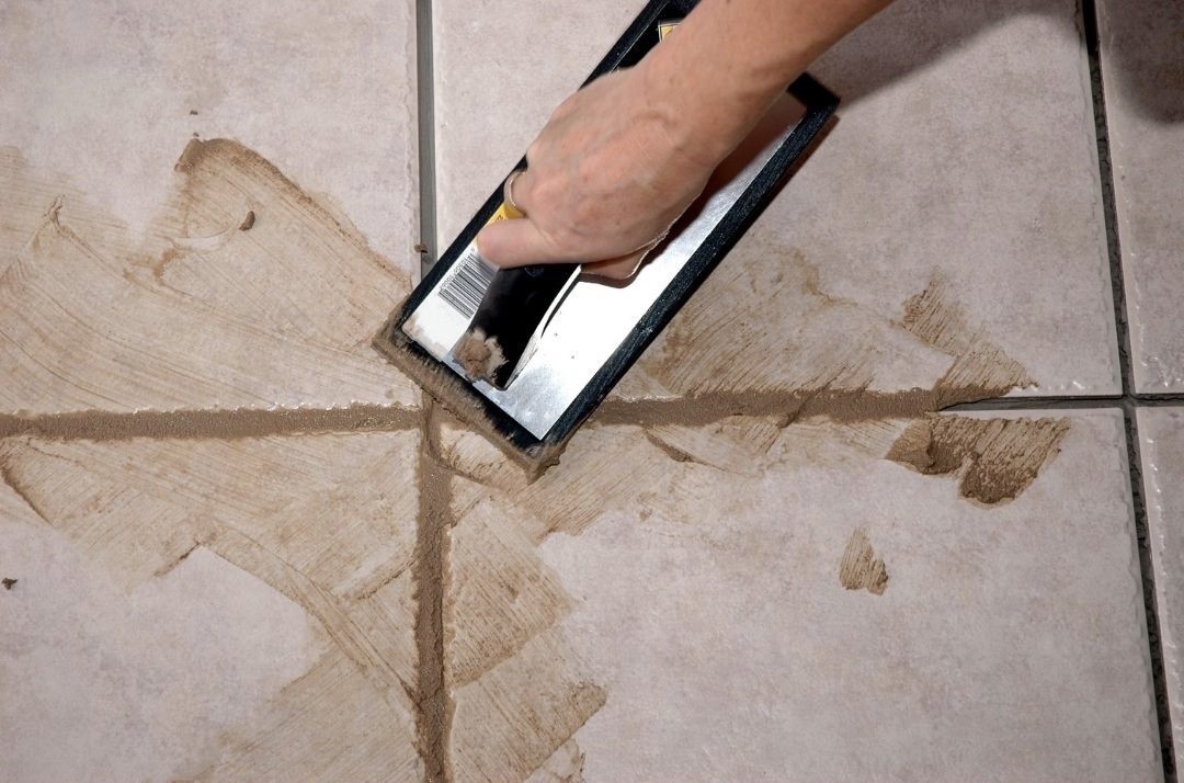 clean grout residue from tile