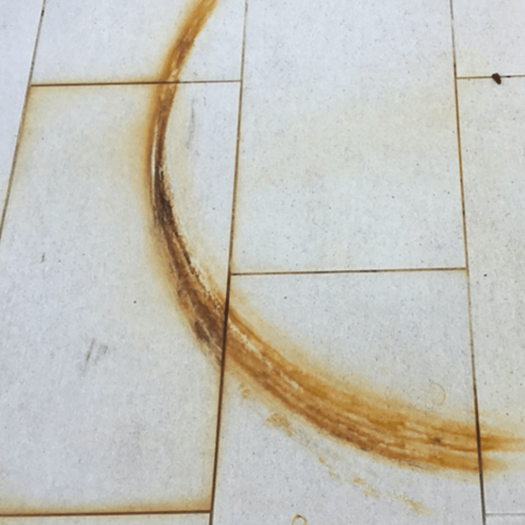 rust stains on tile