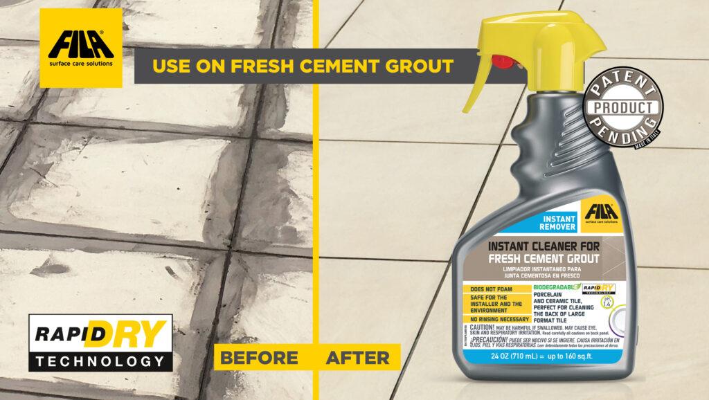 instant grout residue cleaning for cement grout