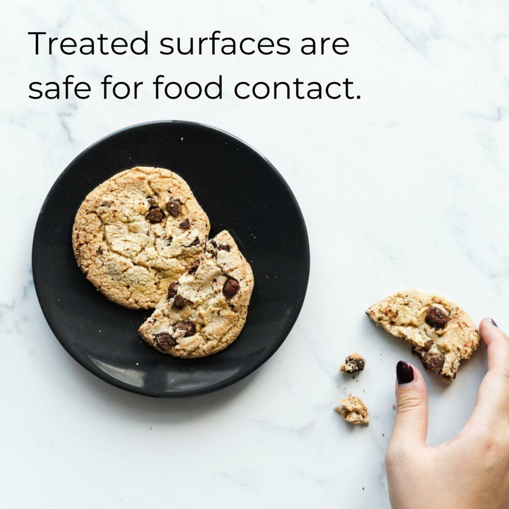 treated surfaces are safe for food contact