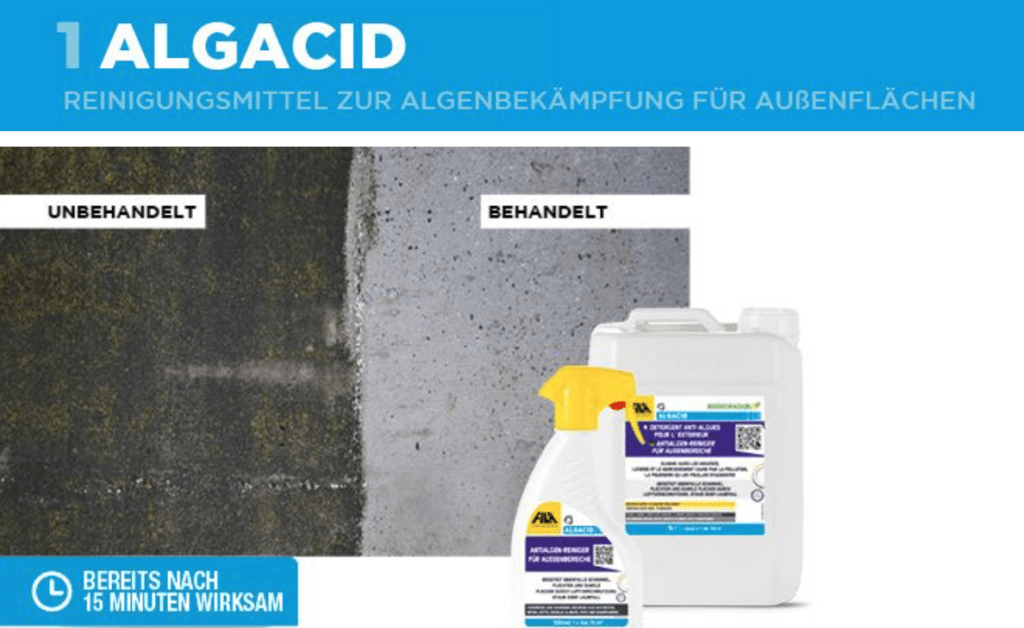 Grünbelagentferner Anwendung Schritt 1